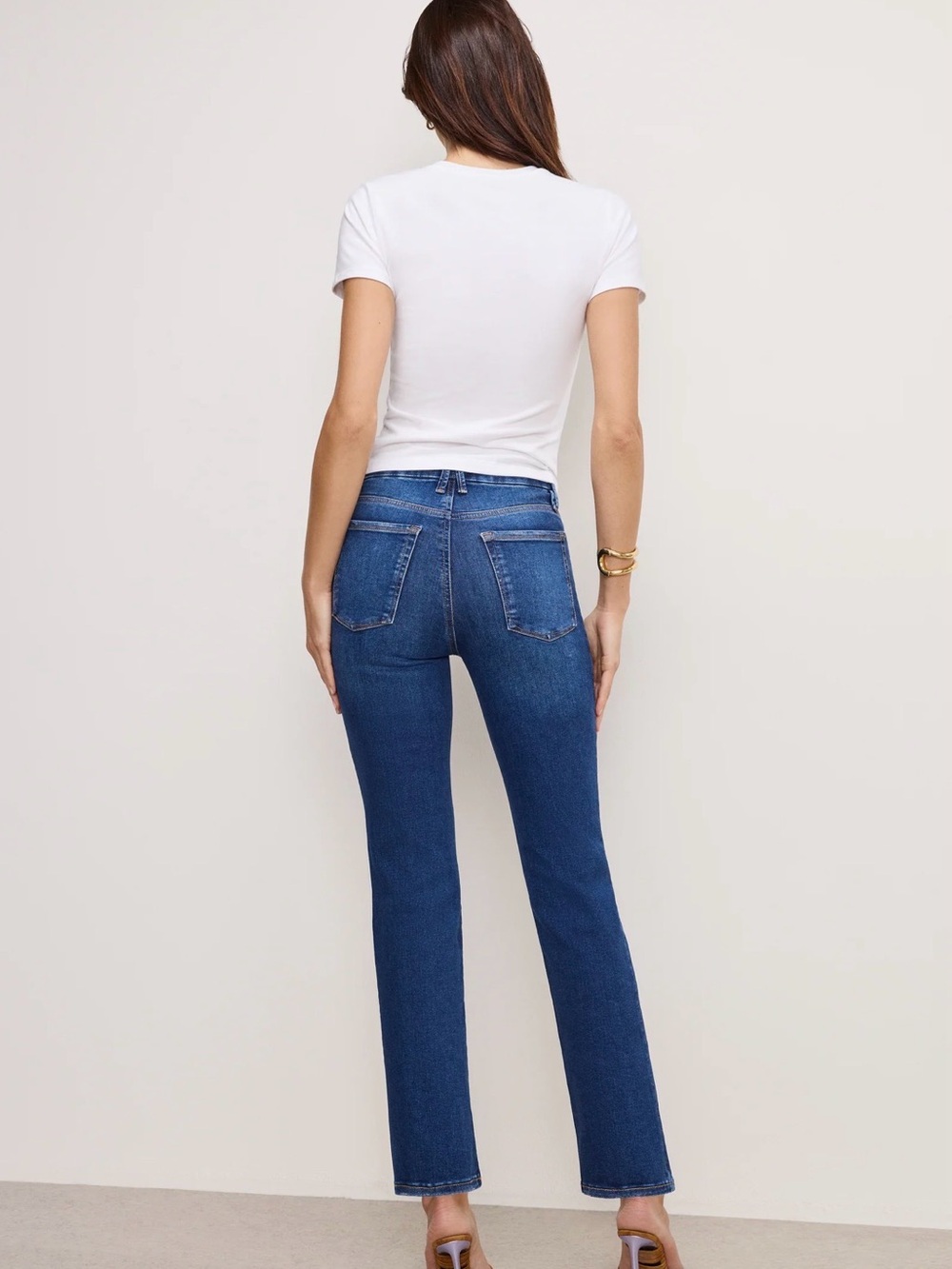 Good American Dark Blue Straight Jeans - Picture 2 of 7